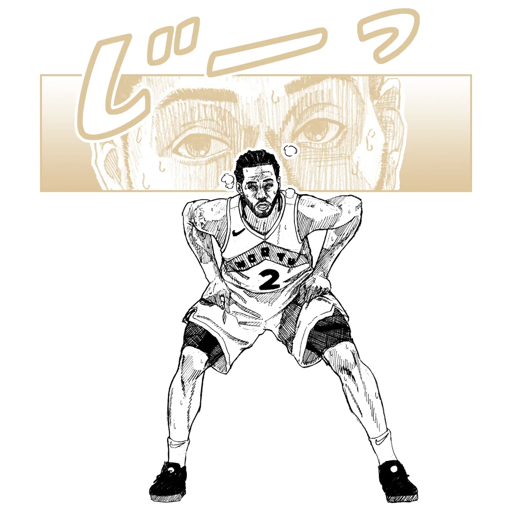Kawhi basketball anime linework