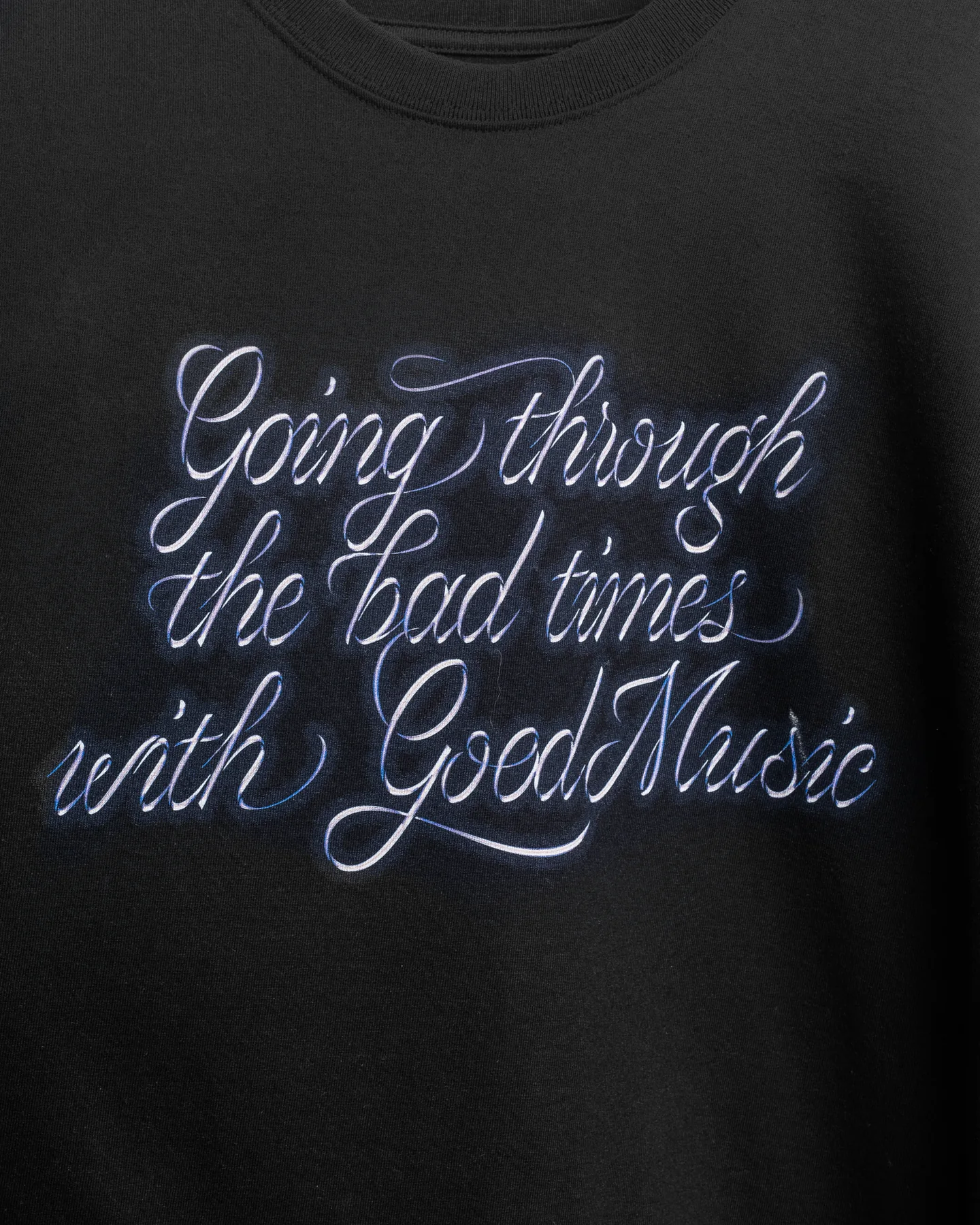 Good Music script print detail