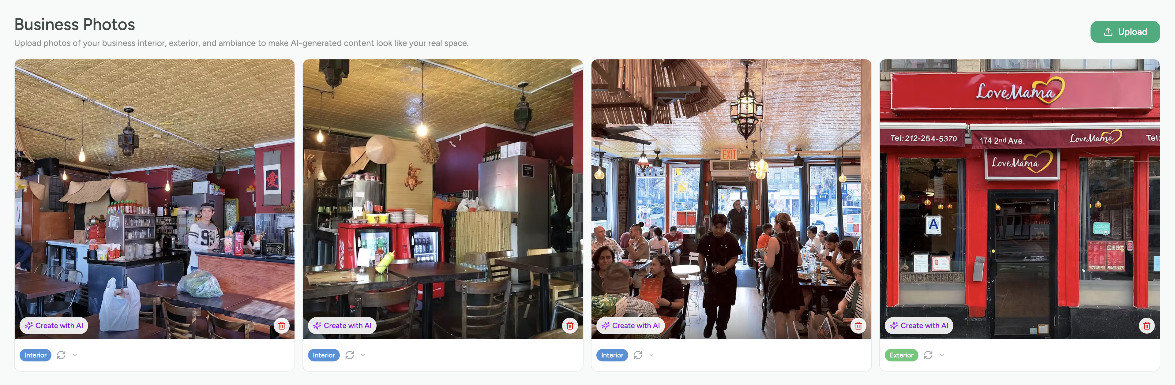 HelloGreeter business photos library showing interior and exterior references