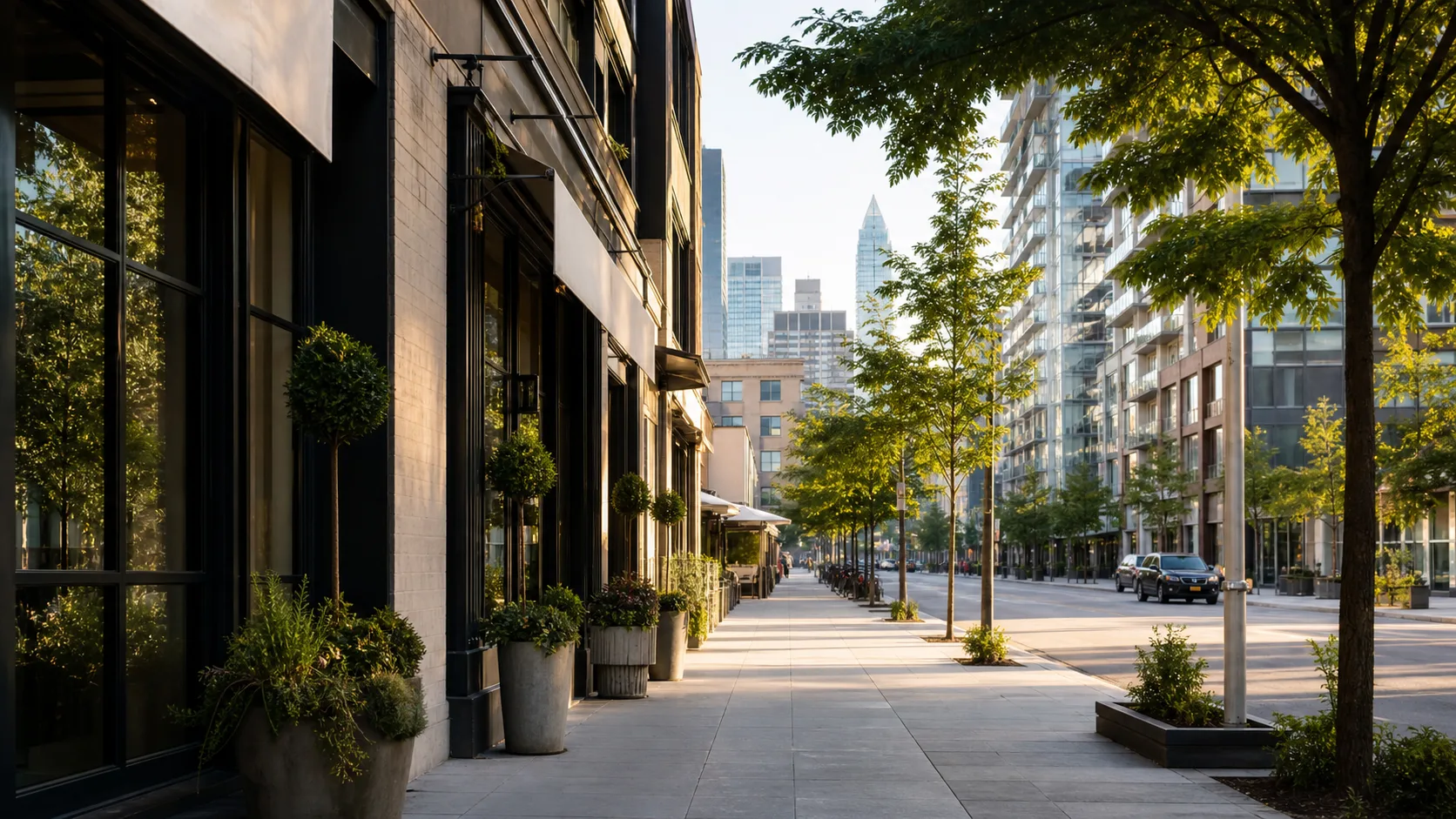 Editorial neighbourhood image for a downtown Toronto real estate development website demo