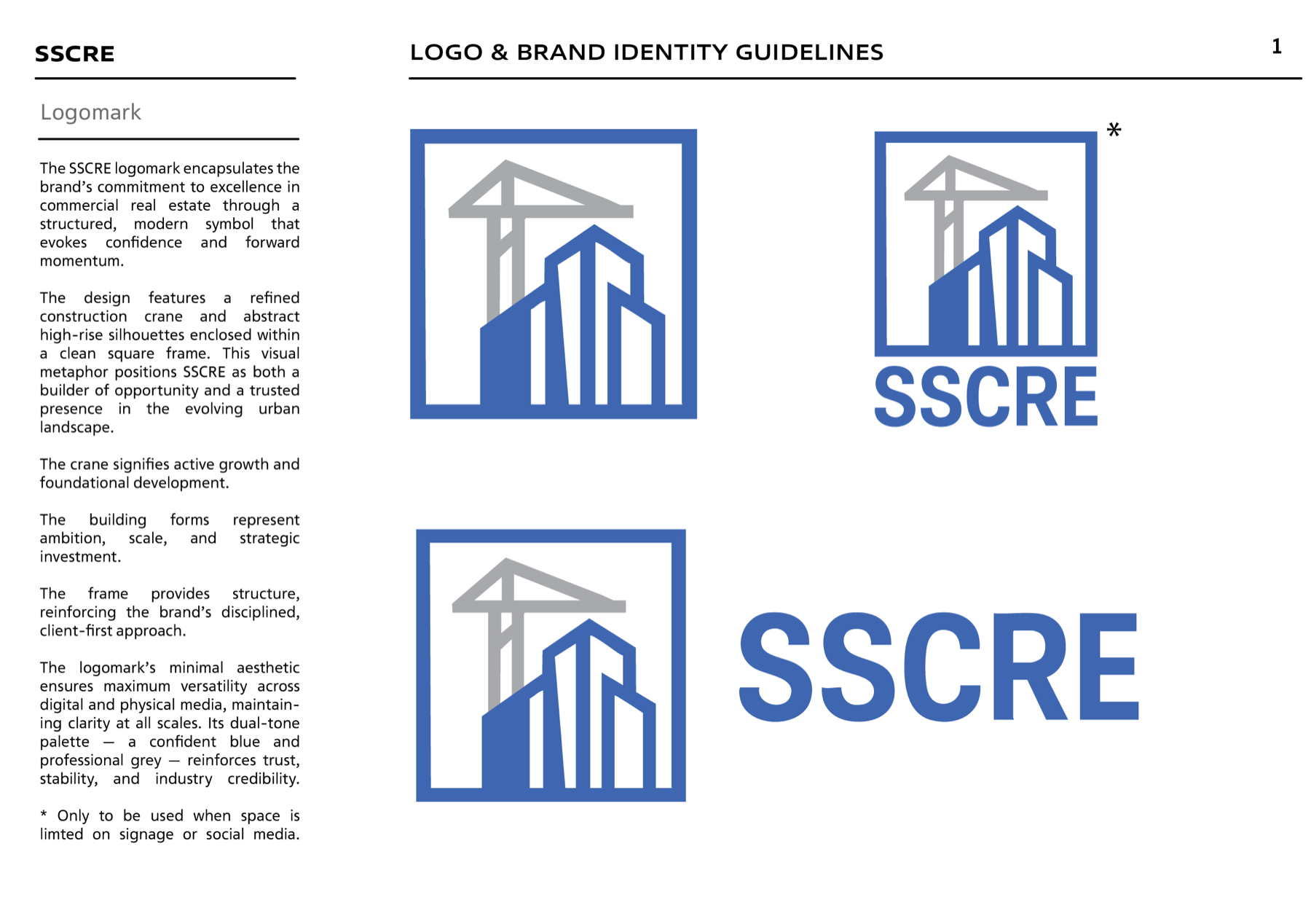 SSCRE logo system and brand rationale