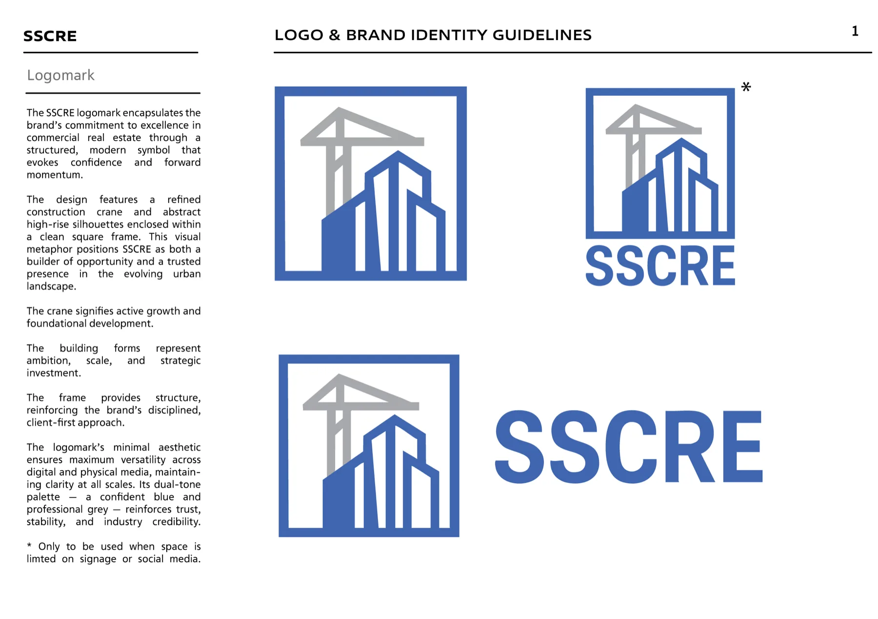 SSCRE logo system and brand rationale